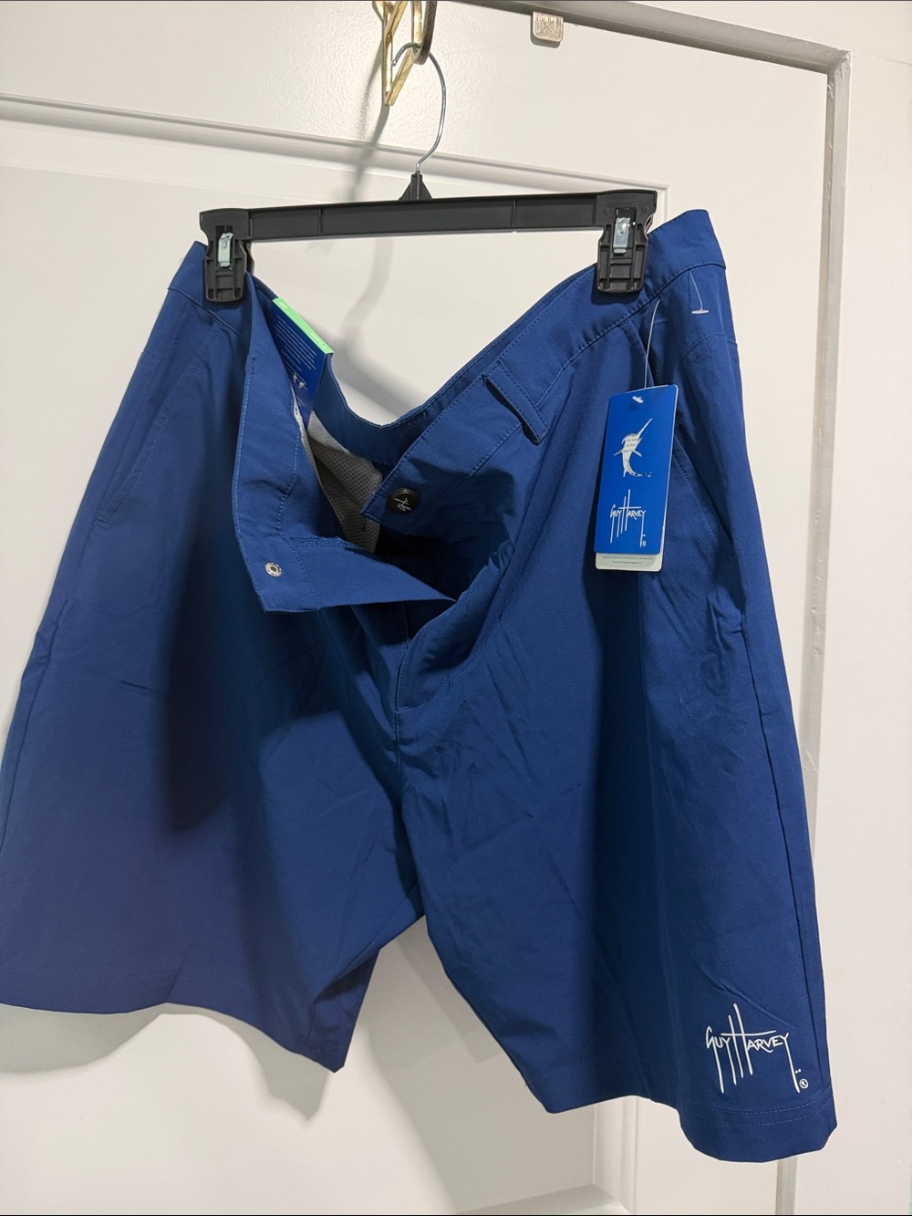 Guy Harvey Navy Blue Athletic Shorts with Logo